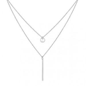 Colier argint cu dublu lantisor si bila DiAmanti Z1532N-DIA (Argint 925‰ 4 g.)